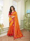 Orange Colour Latest Fancy Festive Wear Designer Heavy Vichitra silk Embroidered Saree Collection 2312